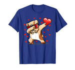 Dabbing Bulldog Sunglasses Valentine’s Day Heart Boys Girls T-Shirt