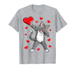Dabbing Cat Heart Valentines Day Girls Kitty Kitten Lover T-Shirt
