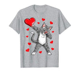 Dabbing Cat Heart Valentines Day Girls Kitty Kitten Lover T-Shirt