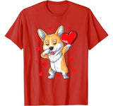 Dabbing Corgi Heart Valentines Day Boys Kids Love Dog Lover T-Shirt