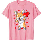 Dabbing Corgi Heart Valentines Day Boys Kids Love Dog Lover T-Shirt