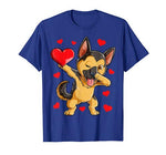 Dabbing German Shepherd Heart Valentines Day Boys Love Dog T-Shirt