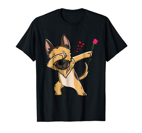 Dabbing German Shepherd Shirt Valentines Day Shirt Gift