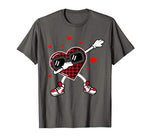 Dabbing Heart Funny Buffalo Plaid Valentines Day Kids gift T-Shirt