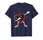 Dabbing Heart Funny Buffalo Plaid Valentines Day Kids gift T-Shirt