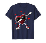 Dabbing Heart Funny Buffalo Plaid Valentines Day Kids gift T-Shirt