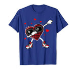 Dabbing Heart Funny Buffalo Plaid Valentines Day Kids gift T-Shirt