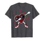Dabbing Heart Funny Buffalo Plaid Valentines Day Kids gift T-Shirt