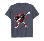 Dabbing Heart Funny Buffalo Plaid Valentines Day Kids gift T-Shirt