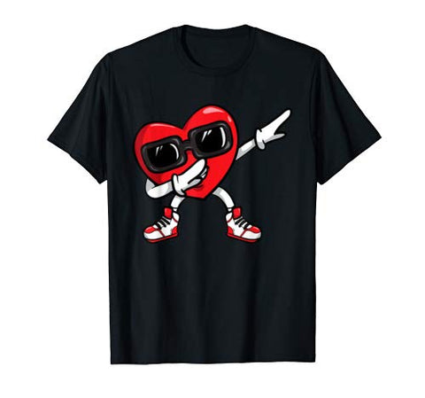 Dabbing Heart T-Shirt Valentines Day Love Funny Tee