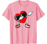 Dabbing Heart Valentines Day Boys Kids Love Dab Dance Gifts T-Shirt