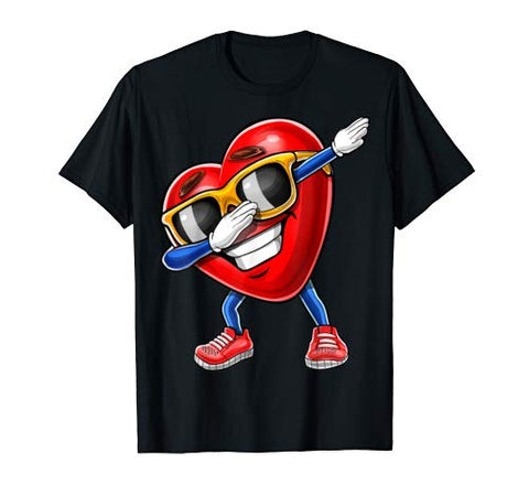 Dabbing Heart Valentine’s Day Heart Love Gift for Kids Boys T-Shirt