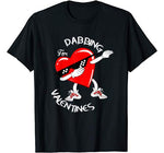 Dabbing Heart Valentines Kids Day Boys Love Cute tshirt