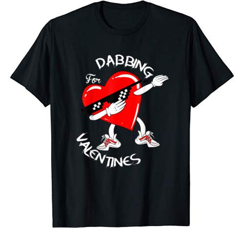 Dabbing Heart Valentines Kids Day Boys Love Cute tshirt