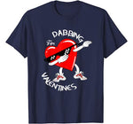 Dabbing Heart Valentines Kids Day Boys Love Cute tshirt