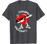 Dabbing Heart Valentines Kids Day Boys Love Cute tshirt