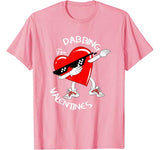 Dabbing Heart Valentines Kids Day Boys Love Cute tshirt