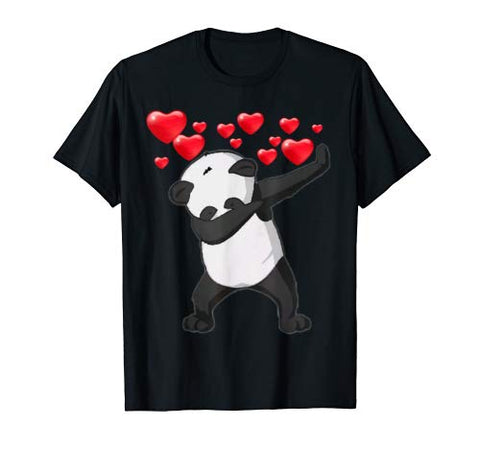 Dabbing Panda Heart Valentine´s Day Gift Panda Bear Lover T-Shirt