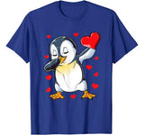 Dabbing Penguin Heart Valentines Day Boys Girls Bird Lover T-Shirt