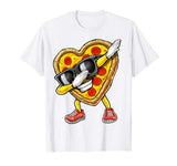 Dabbing Pizza Valentine’s Day Pizza Heart Love Gift for Kids T-Shirt