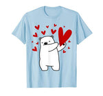 Dabbing Polar Bear Heart Valentines Day Gift Animal Lover T-Shirt