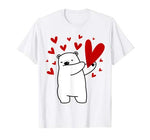 Dabbing Polar Bear Heart Valentines Day Gift Animal Lover T-Shirt