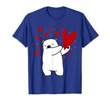 Dabbing Polar Bear Heart Valentines Day Gift Animal Lover T-Shirt