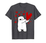 Dabbing Polar Bear Heart Valentines Day Gift Animal Lover T-Shirt