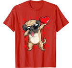 Dabbing Pug Heart Valentines Day Boys Kids Love Dog Lover T-Shirt