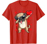 Dabbing Pug Heart Valentines Day Boys Kids Love Dog Lover T-Shirt