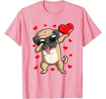 Dabbing Pug Heart Valentines Day Boys Kids Love Dog Lover T-Shirt