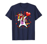 Dabbing Unicorn Sunglasses Valentine’s Day Heart Girls Boys T-Shirt