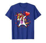 Dabbing Unicorn Sunglasses Valentine’s Day Heart Girls Boys T-Shirt