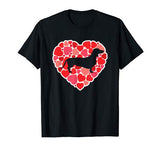 Dachshund Shirt For Dog Lovers Love Heart Valentine’s Day T-Shirt
