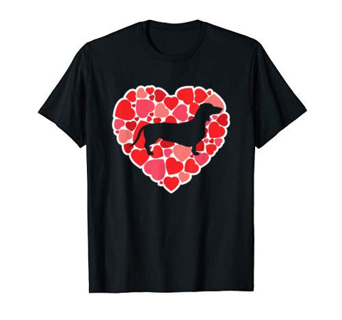 Dachshund Shirt For Dog Lovers Love Heart Valentine’s Day T-Shirt