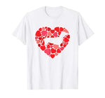 Dachshund Shirt For Dog Lovers Love Heart Valentine’s Day T-Shirt