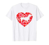 Dachshund Shirt For Dog Lovers Love Heart Valentine’s Day T-Shirt