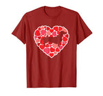 Dachshund Shirt For Dog Lovers Love Heart Valentine’s Day T-Shirt