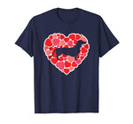 Dachshund Shirt For Dog Lovers Love Heart Valentine’s Day T-Shirt