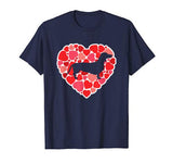 Dachshund Shirt For Dog Lovers Love Heart Valentine’s Day T-Shirt