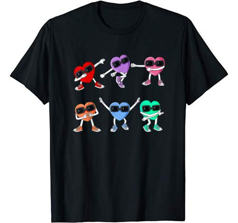 Dancing Hearts Dance Challenge Valentines Day Boys Girl Kids T-Shirt