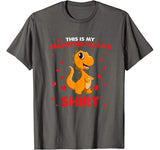 Dinosaur This Is My Valentine Pajama Shirt Valentines Day T-Shirt