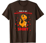 Dinosaur This Is My Valentine Pajama Shirt Valentines Day T-Shirt
