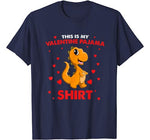 Dinosaur This Is My Valentine Pajama Shirt Valentines Day T-Shirt