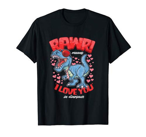 Dinosaur Valentines Day T-Rex RAWR Means I Love You Gifts T-Shirt