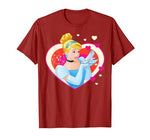 Disney Cinderella Valentine’s Sparkle Hearts Graphic T-Shirt