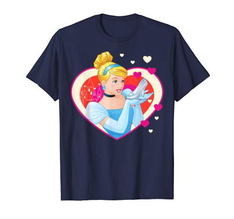 Disney Cinderella Valentine’s Sparkle Hearts Graphic T-Shirt