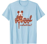 Disney Mickey Mouse Donut U Want to be my Valentine T-Shirt
