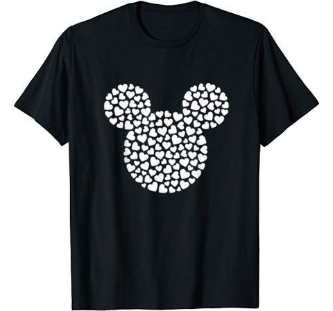 Disney Mickey Mouse Icon Filled with Hearts T-Shirt