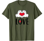 Disney Mickey and Minnie Mouse Heart Hands Love T-Shirt